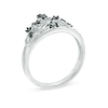 Thumbnail Image 1 of 0.12 CT. T.W. Black Diamond Crown Ring in Sterling Silver