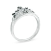 Thumbnail Image 2 of 0.12 CT. T.W. Black Diamond Crown Ring in Sterling Silver