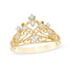 Thumbnail Image 0 of 0.12 CT. T.W. Diamond Crown Ring in 10K Gold