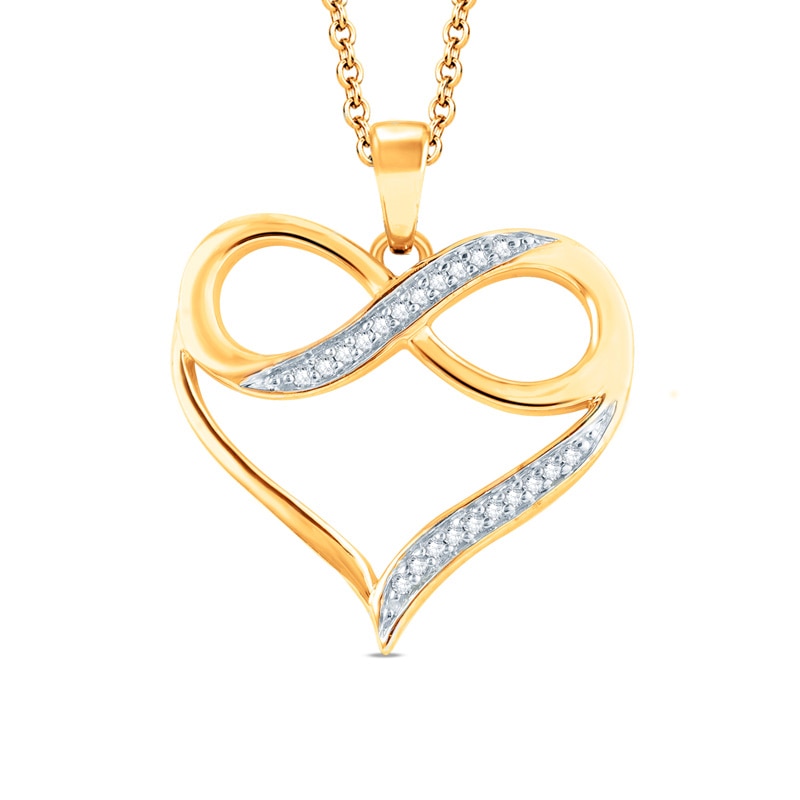 0.05 CT. T.W. Diamond Heart with Infinity Pendant in 10K Gold