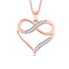 Thumbnail Image 1 of 0.04 CT. T.W. Diamond Heart with Infinity Pendant in 10K Rose Gold