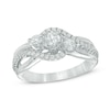 Thumbnail Image 1 of 0.63 CT. T.W. Diamond Past Present Future® Swirl Engagement Ring in 10K White Gold