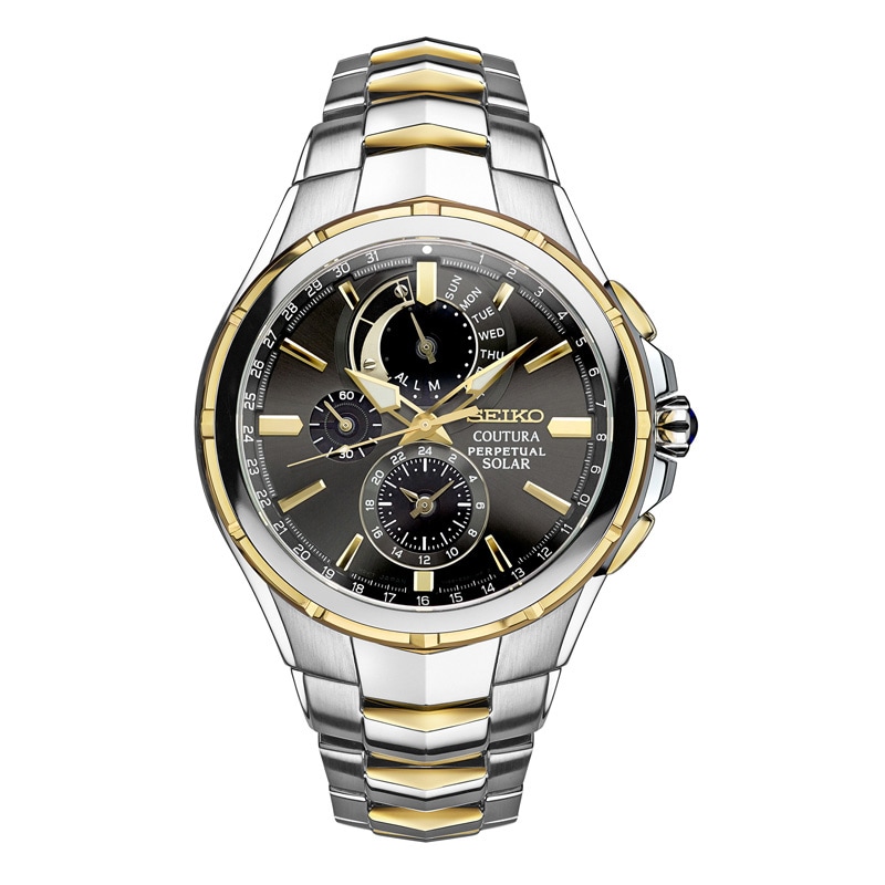 Men's Seiko Coutura Solar Perpetual Calendar Chronograph Watch with Grey Dial (Model: SSC376)|Peoples Jewellers