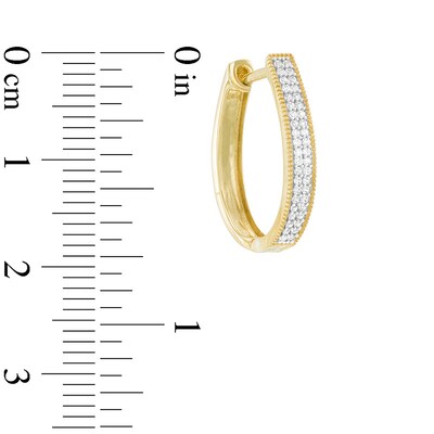 0.23 CT. T.W. Diamond Double Row Hoop Earrings in 10K Gold