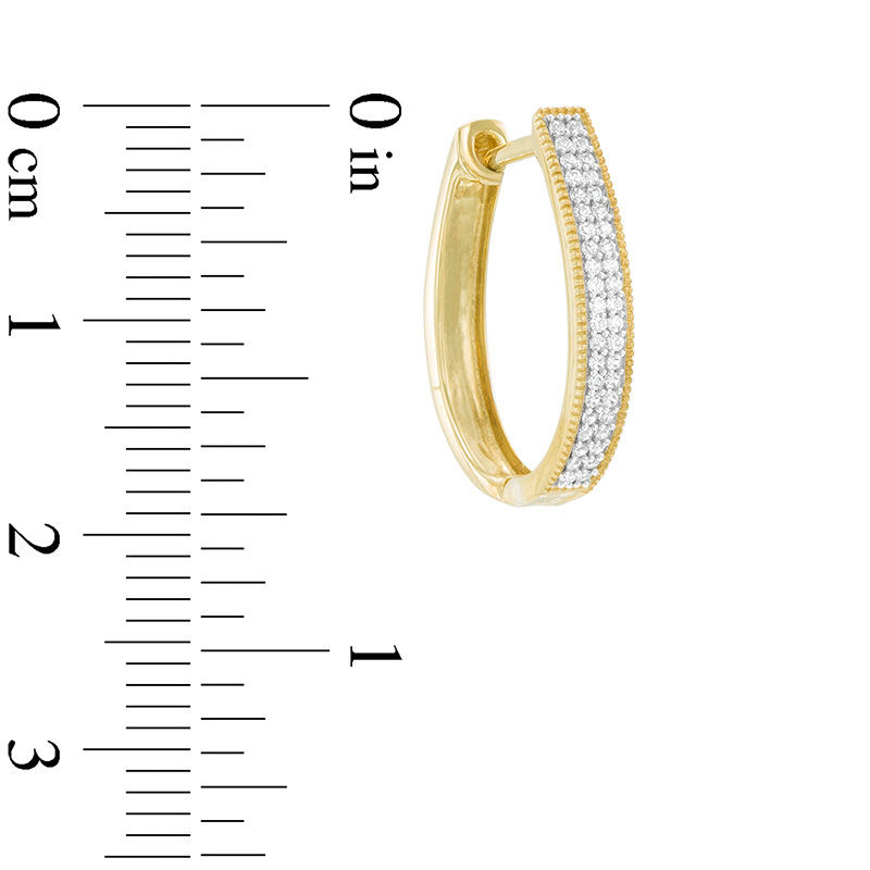 0.23 CT. T.W. Diamond Double Row Hoop Earrings in 10K Gold