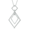 Thumbnail Image 0 of 0.23 CT. T.W. Diamond Interlocking Tilted Squares Pendant in Sterling Silver