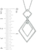 Thumbnail Image 1 of 0.23 CT. T.W. Diamond Interlocking Tilted Squares Pendant in Sterling Silver