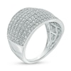 Thumbnail Image 1 of 0.95 CT. T.W. Diamond Multi-Row Dome Ring in 10K White Gold