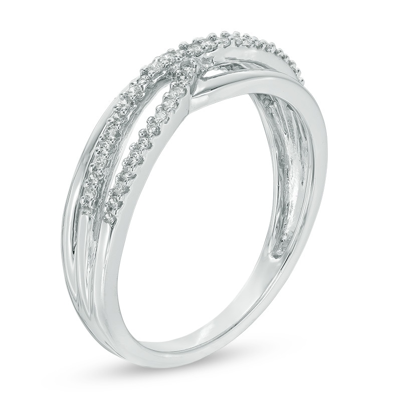 0.18 CT. T.W. Diamond Split Shank Woven Ring in Sterling Silver