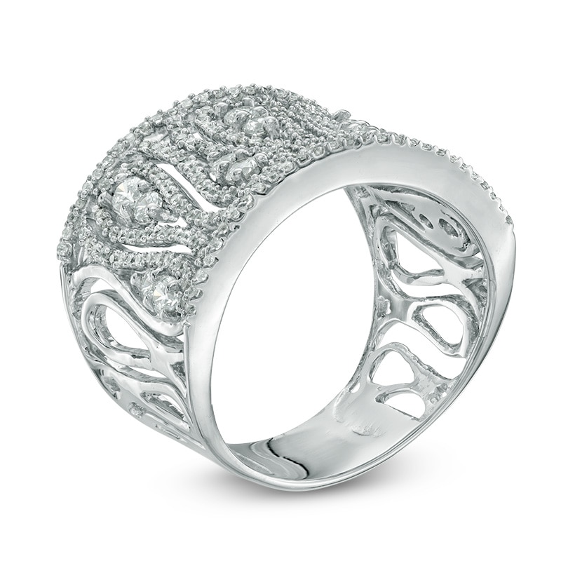1.20 CT. T.W. Diamond Loop Design Ring in 10K White Gold