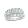 Thumbnail Image 0 of 0.70 CT. T.W. Baguette and Round Diamond Alternating Row Ring in 10K White Gold
