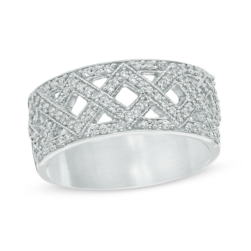 0.30 CT. T.W. Diamond Criss-Cross Band in Sterling Silver|Peoples Jewellers