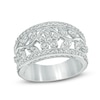 Thumbnail Image 0 of 0.58 CT. T.W. Diamond Floral Vine Band in 10K White Gold