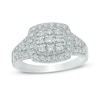 Thumbnail Image 0 of 0.37 CT. T.W. Diamond Composite Cushion Frame Ring in 10K White Gold