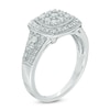 Thumbnail Image 1 of 0.37 CT. T.W. Diamond Composite Cushion Frame Ring in 10K White Gold