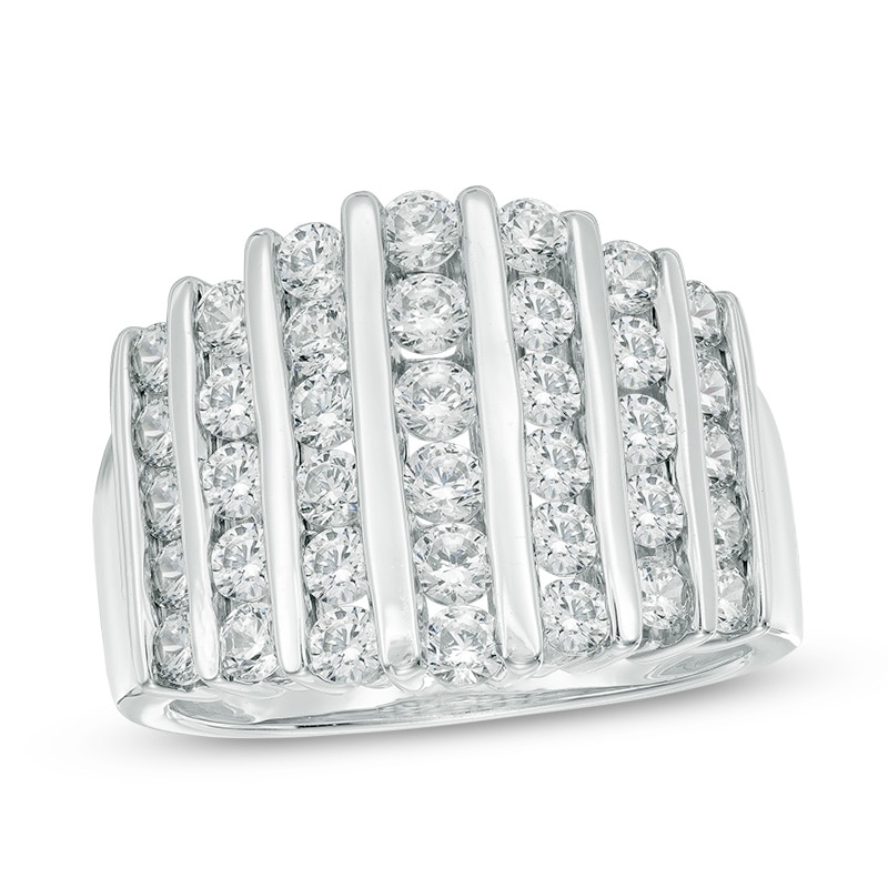 1.95 CT. T.W. Diamond Linear Multi-Row Ring in 10K White Gold