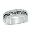 Thumbnail Image 0 of 0.45 CT. T.W. Enhanced Black and White Diamond Zig-Zag Band in Sterling Silver