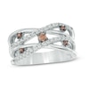 Thumbnail Image 0 of 0.45 CT. T.W. Champagne and White Diamond Layered Orbit Ring in 10K White Gold