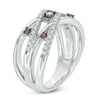 Thumbnail Image 1 of 0.45 CT. T.W. Champagne and White Diamond Layered Orbit Ring in 10K White Gold