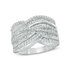 Thumbnail Image 0 of 1.20 CT. T.W. Diamond Layered Woven Ring in 10K White Gold