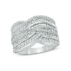 Thumbnail Image 1 of 1.20 CT. T.W. Diamond Layered Woven Ring in 10K White Gold
