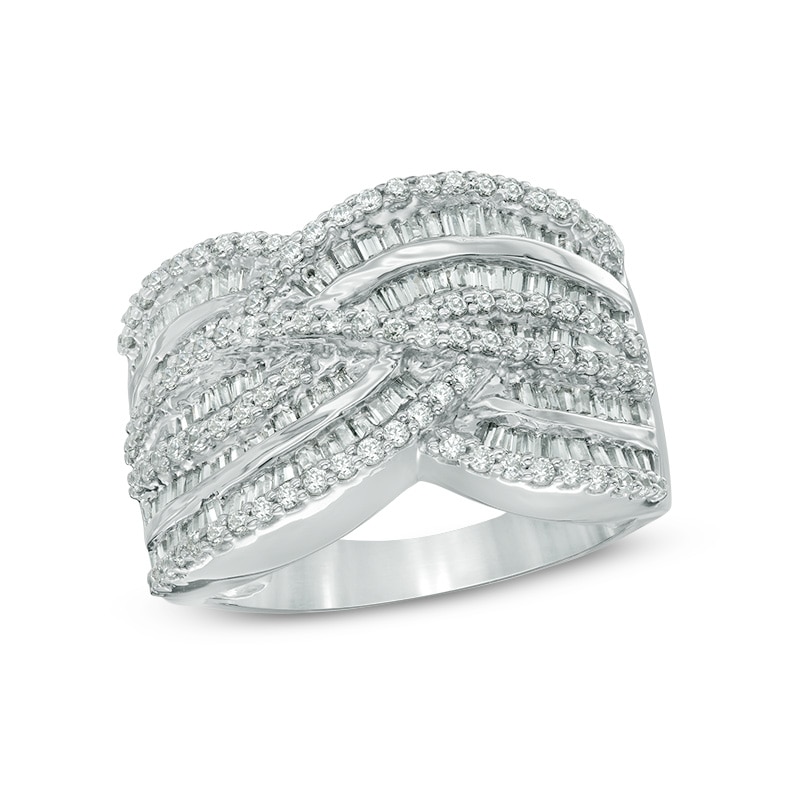 1.20 CT. T.W. Diamond Layered Woven Ring in 10K White Gold