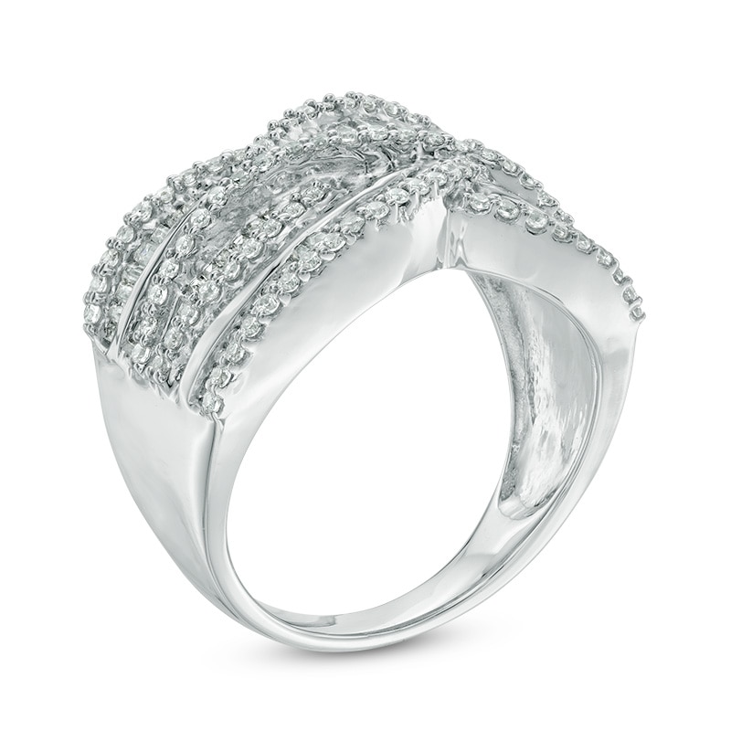 1.20 CT. T.W. Diamond Layered Woven Ring in 10K White Gold