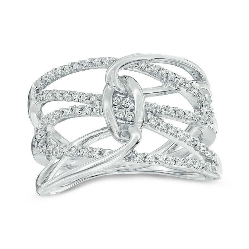 0.30 CT. T.W. Diamond Interlocking Ring in 10K White Gold|Peoples Jewellers