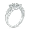 Thumbnail Image 1 of 0.25 CT. T.W. Diamond Past Present Future® Bypass Slant Engagement Ring in 10K White Gold