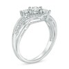 Thumbnail Image 2 of 0.25 CT. T.W. Diamond Past Present Future® Bypass Slant Engagement Ring in 10K White Gold