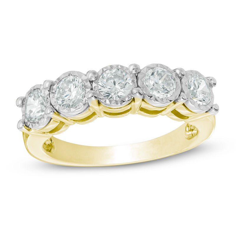 1.00 CT. T.W. Diamond Five Stone Anniversary Band in 10K Gold