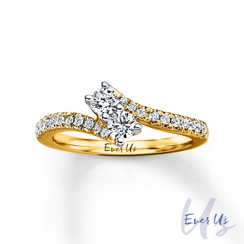 Ever Us™ 0.75 CT. T.W. Two-Stone Diamond Bypass Ring in 14K Gold