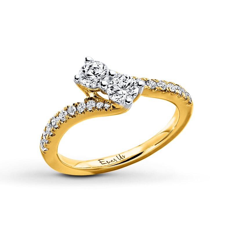 Ever Us™ 0.75 CT. T.W. Two-Stone Diamond Bypass Ring in 14K Gold