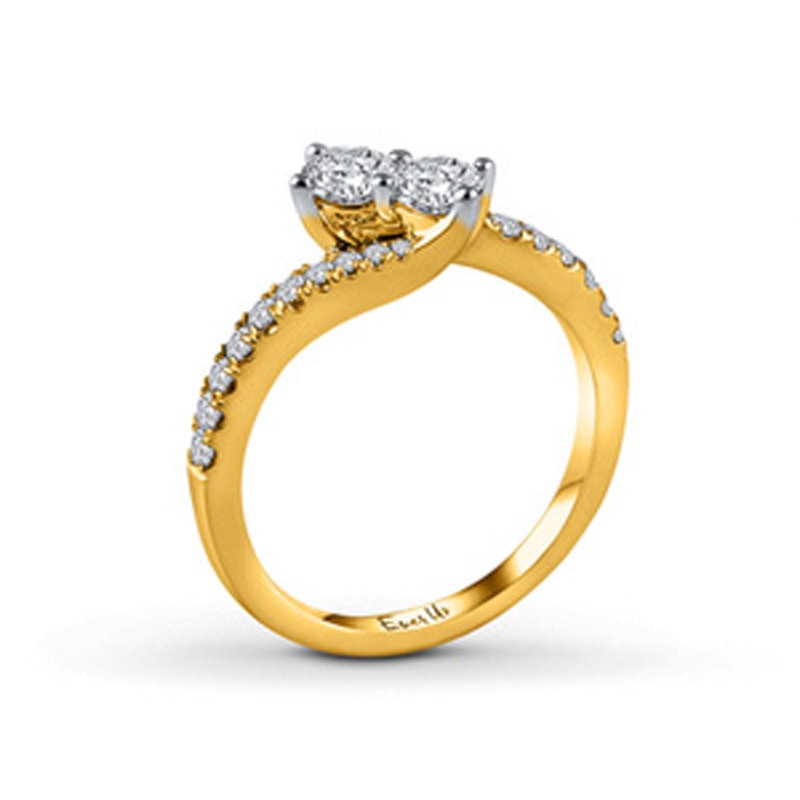 Ever Us™ 0.75 CT. T.W. Two-Stone Diamond Bypass Ring in 14K Gold