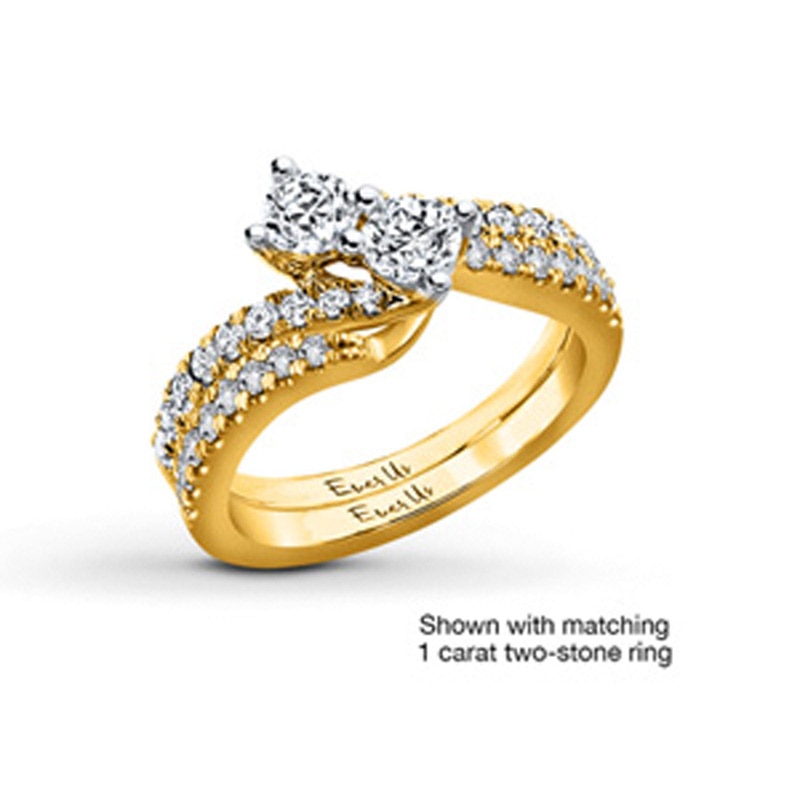 Main Image 3 of Ever Us™ 0.20 CT. T.W. Diamond Contour Band in 14K Gold