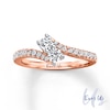 Thumbnail Image 1 of Ever Us™ 1.00 CT. T.W. Two-Stone Diamond Bypass Ring in 14K Rose Gold