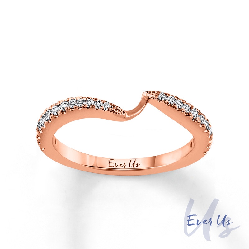 Main Image 1 of Ever Us™ 0.12 CT. T.W. Diamond Contour Band in 14K Rose Gold