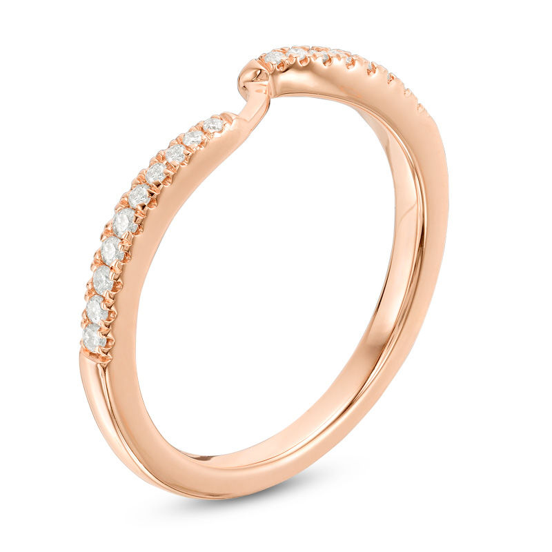 Main Image 2 of Ever Us™ 0.12 CT. T.W. Diamond Contour Band in 14K Rose Gold