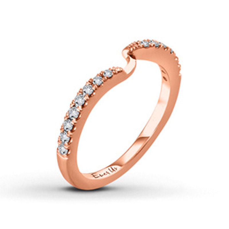 Main Image 2 of Ever Us™ 0.12 CT. T.W. Diamond Contour Band in 14K Rose Gold