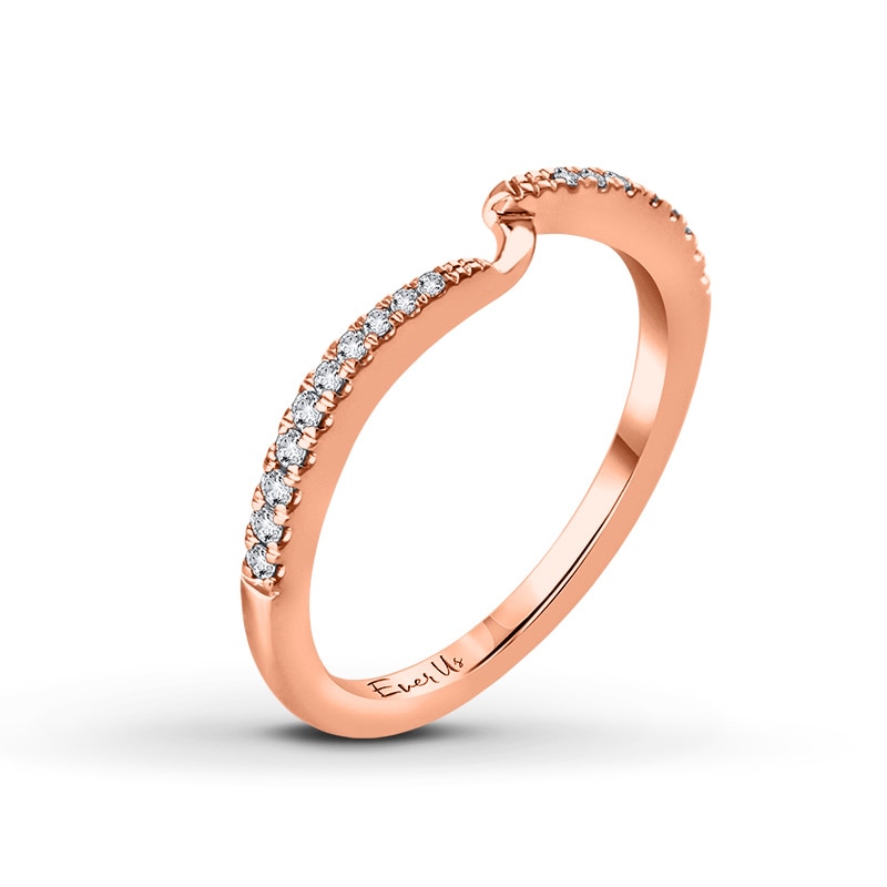 Ever Us™ 0.20 CT. T.W. Diamond Contour Band in 14K Rose Gold