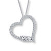 Thumbnail Image 1 of Ever Us™ 0.50 CT. T.W. Two-Stone Diamond Tilted Heart Necklace in 14K White Gold - 19"