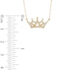 Thumbnail Image 2 of 0.12 CT. T.W. Diamond Crown Necklace in 10K Gold - 16.5"