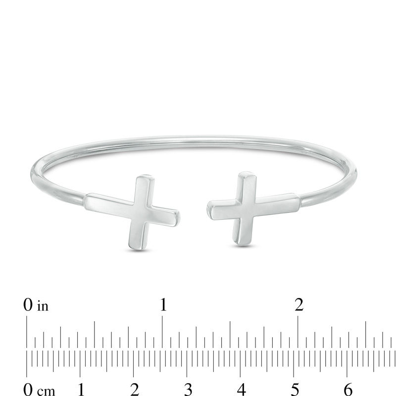 Main Image 2 of Open Cross Flex Bangle in Sterling Silver
