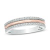 Thumbnail Image 1 of 0.25 CT. T.W. Diamond Three Row Anniversary Band in 10K Two-Tone Gold