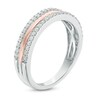 Thumbnail Image 2 of 0.25 CT. T.W. Diamond Three Row Anniversary Band in 10K Two-Tone Gold