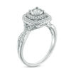 Thumbnail Image 1 of 0.70 CT. T.W. Diamond Double Cushion Frame Engagement Ring in 10K White Gold