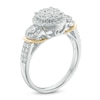 Thumbnail Image 1 of 0.75 CT. T.W. Composite Diamond Three Stone Vintage-Style Engagement Ring in 14K Two-Tone Gold