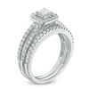 Thumbnail Image 1 of 1.00 CT. T.W. Princess-Cut Diamond Frame Split Shank Bridal Set in 14K White Gold