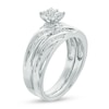 Thumbnail Image 2 of 0.23 CT. T.W. Diamond Slant Bridal Set in Sterling Silver