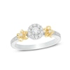 Thumbnail Image 0 of 0.23 CT. T.W. Diamond Frame Double Flower Promise Ring in 10K Two-Tone Gold